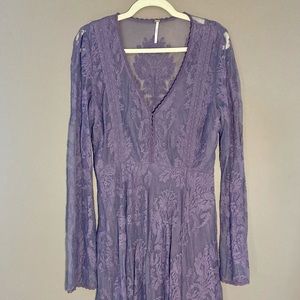 Free People Reign Over Me lace purple dress